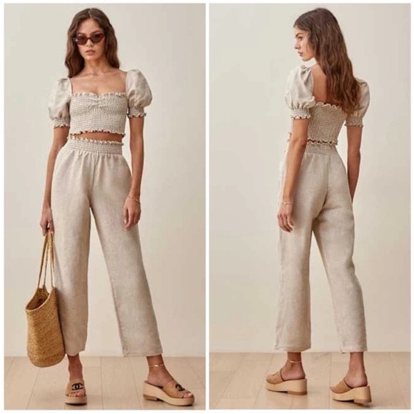 Reformation Mora Linen Top & Pants Set - Picture 2 of 6